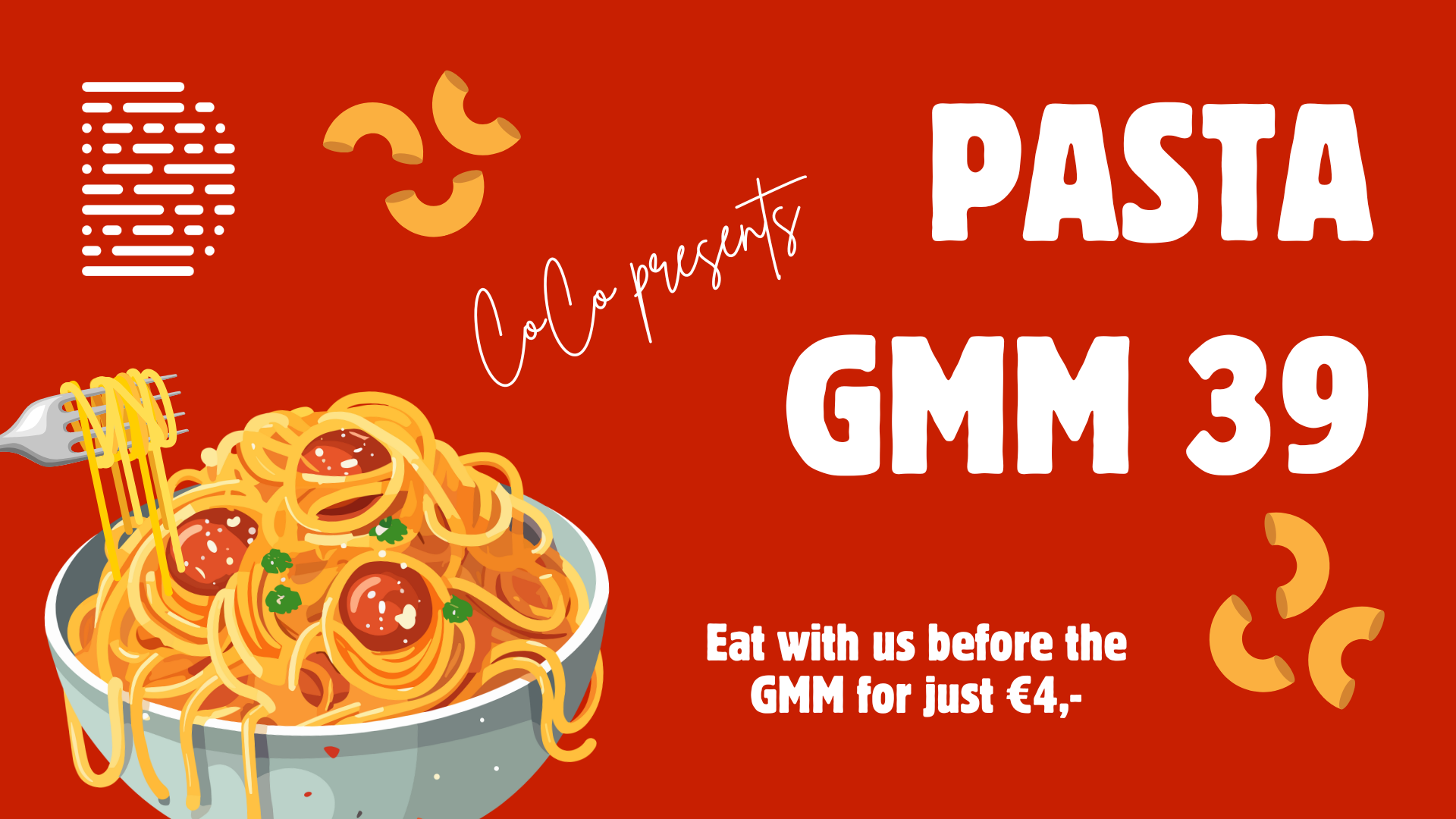 Pasta before GMM 39