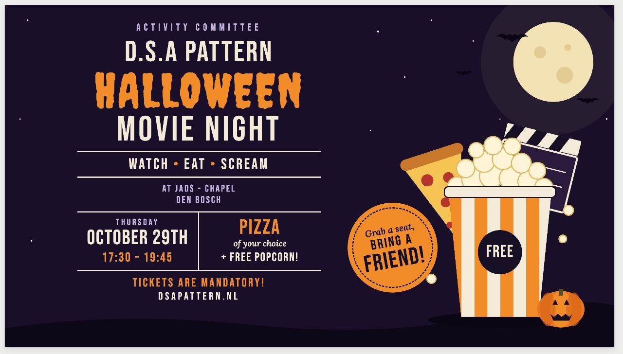 Halloween Movie&Pizza Night JADS- 2026 (Early bird offer)